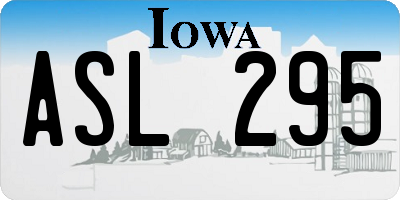 IA license plate ASL295