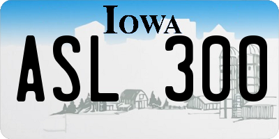 IA license plate ASL300