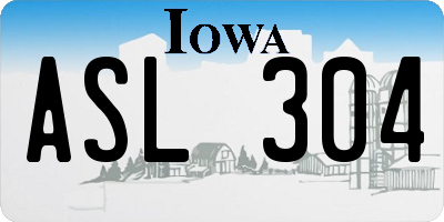 IA license plate ASL304