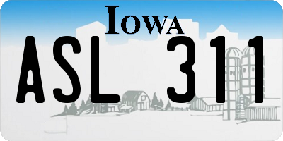 IA license plate ASL311