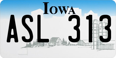 IA license plate ASL313