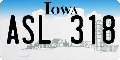 IA license plate ASL318