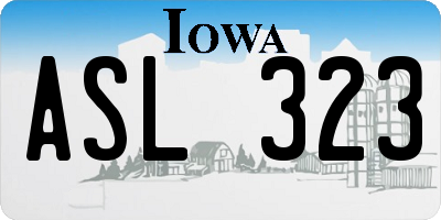 IA license plate ASL323