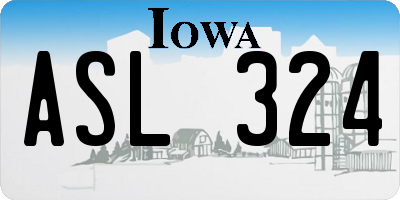 IA license plate ASL324