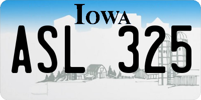 IA license plate ASL325