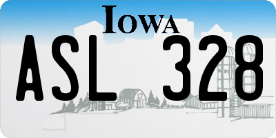 IA license plate ASL328