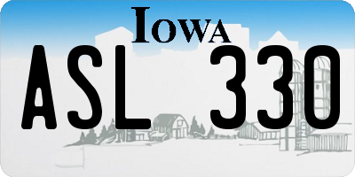 IA license plate ASL330