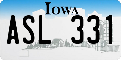 IA license plate ASL331