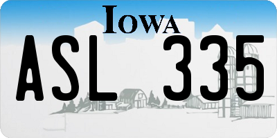 IA license plate ASL335
