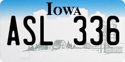 IA license plate ASL336