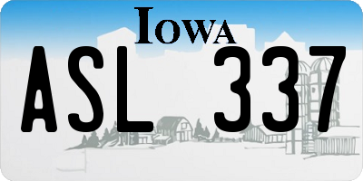 IA license plate ASL337