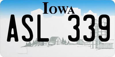 IA license plate ASL339