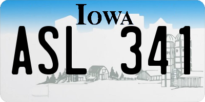 IA license plate ASL341