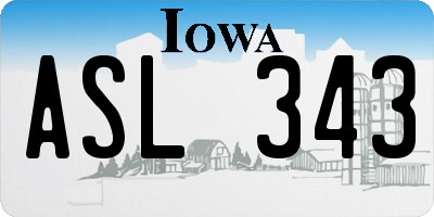 IA license plate ASL343