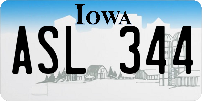 IA license plate ASL344