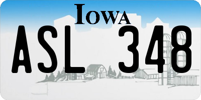 IA license plate ASL348