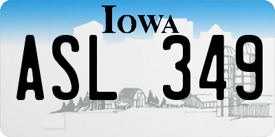 IA license plate ASL349