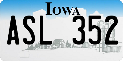IA license plate ASL352