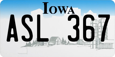 IA license plate ASL367