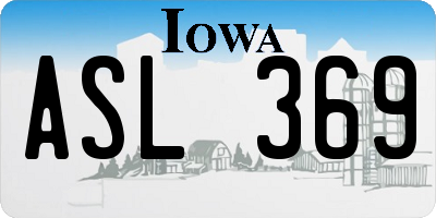IA license plate ASL369