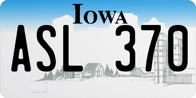 IA license plate ASL370