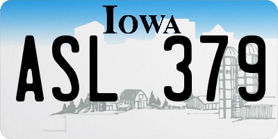 IA license plate ASL379
