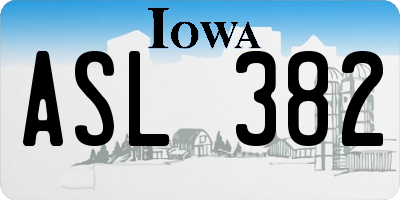 IA license plate ASL382