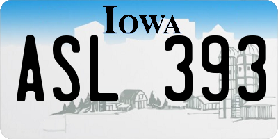 IA license plate ASL393