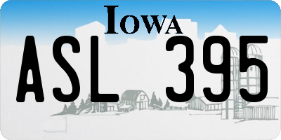 IA license plate ASL395