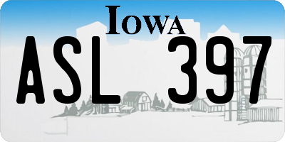 IA license plate ASL397