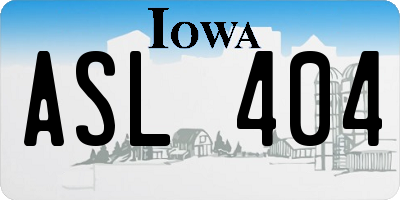 IA license plate ASL404