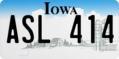 IA license plate ASL414