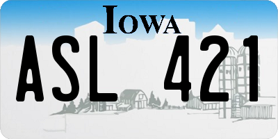 IA license plate ASL421