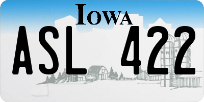 IA license plate ASL422