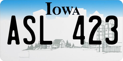 IA license plate ASL423