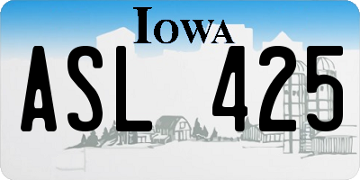 IA license plate ASL425