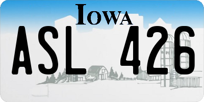 IA license plate ASL426