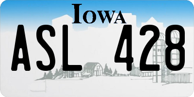 IA license plate ASL428