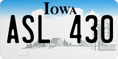 IA license plate ASL430
