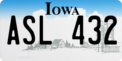 IA license plate ASL432