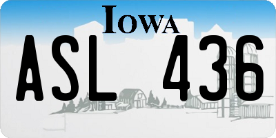 IA license plate ASL436