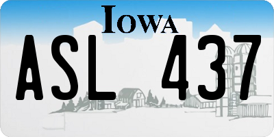 IA license plate ASL437