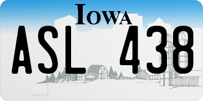 IA license plate ASL438