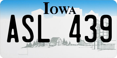 IA license plate ASL439
