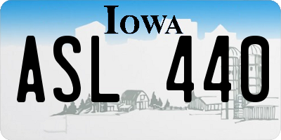 IA license plate ASL440