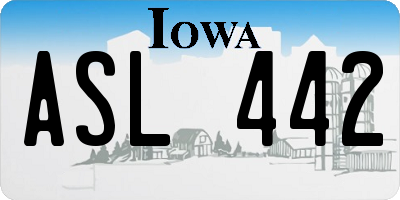 IA license plate ASL442