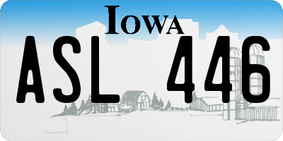 IA license plate ASL446