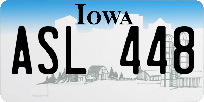IA license plate ASL448