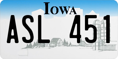 IA license plate ASL451