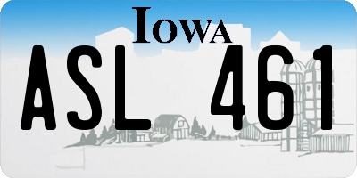 IA license plate ASL461